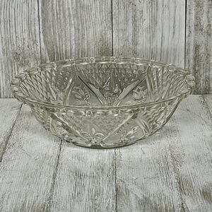Vintage KIM Pressed Glass Fruit Bowl Made in Indonesia